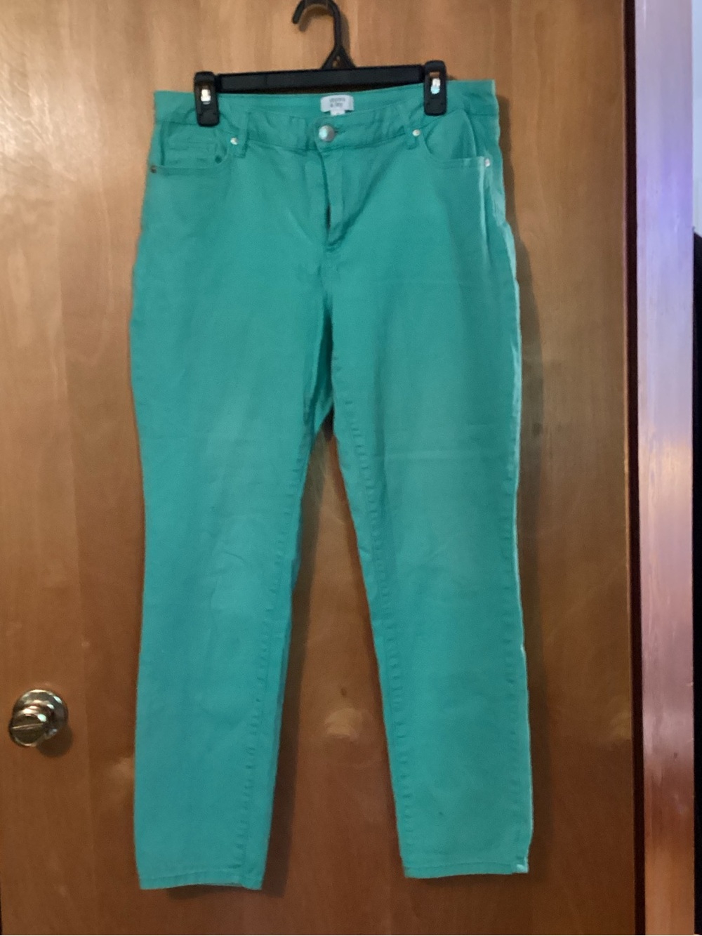 crown & ivy Teal Skinny Jeans